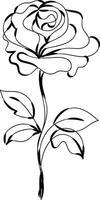 Hand drawn flat design simple flower outline vector