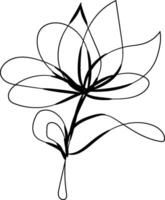 Hand drawn flat design simple flower outline vector
