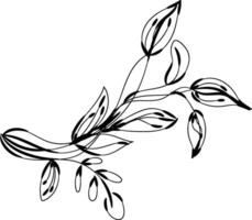 Hand drawn flat design simple flower outline vector