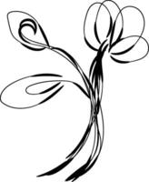 Hand drawn flat design simple flower outline vector