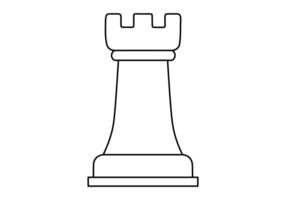 Hand drawn cute outline illustration of pawn. Flat chess figure in line art doodle. High ambitions. Strategy or intelligence icon. Success in competition. Tactic thinking. Board game. Isolated. vector