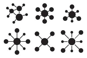 Business network and connecting icon set, Business network structure icon vector