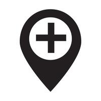 Medical location icon, location gradient icon, hospital location icon. vector