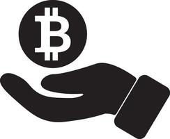bitcoin glyph icon, Bitcoin cryptocurrency symbol icon. vector