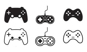 game console icons set, Gaming controller concept Flat symbol set. on white background. vector