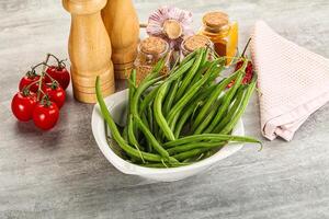 Raw green bean string uncooked photo