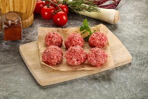 Raw beef meatball minced meat photo