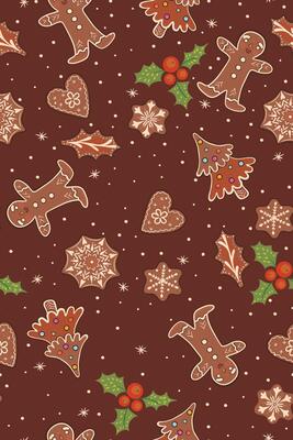 Seamless pattern with gingerbread and berries. graphics.