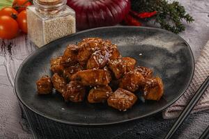 Chicken fillet with soya teriyaki sauce photo