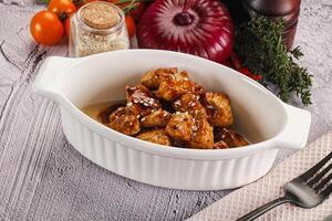 Chicken fillet with soya teriyaki sauce photo