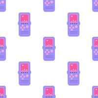 Block game retro flat seamless pattern vector