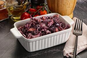 Coleslaw salad with cabbage and carrot photo