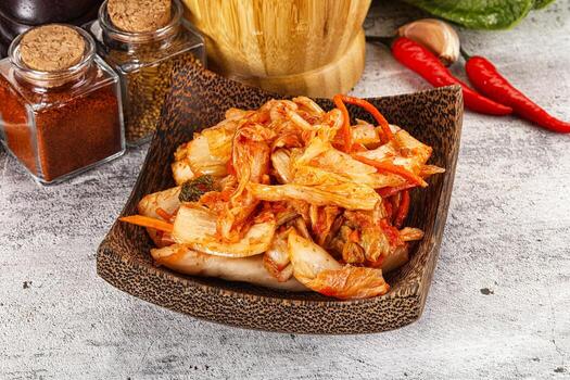 coreano cocina fermentado repollo kimchi foto