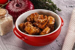 Chicken fillet with soya teriyaki sauce photo