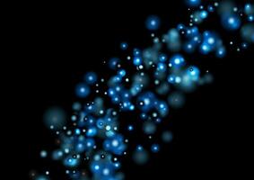 Blue black glowing bokeh lights abstract background vector