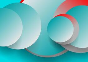 Blue and red circles abstract minimal background vector