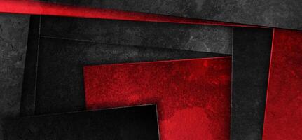 Geometric red black grunge abstract tech background vector