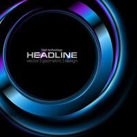 Blue violet glossy circle abstract geometric background vector