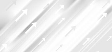 Grey smooth stripes and arrows abstract geometric tech background vector