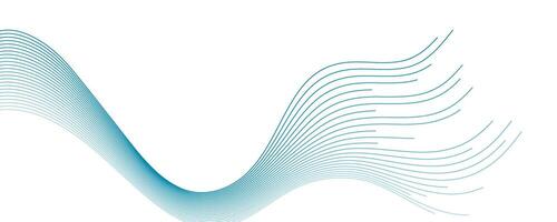 Blue minimal wavy lines abstract futuristic tech background vector
