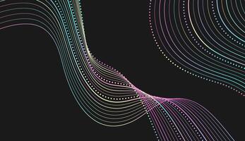Holographic wavy dotted lines abstract futuristic background vector