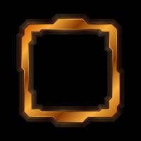 Luxury golden technology geometric frame abstract background vector