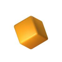 Abstract yellow 3D cube illustration, isolated on white background. Perfect for infographics, digital, and print materials. Modern, realistic, and scalable graphic for versatile design use. vector
