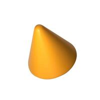 Abstract yellow 3D cone illustration, isolated on white background. Perfect for infographics, digital, and print materials. Modern, realistic, and scalable graphic for versatile design use. vector
