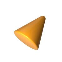 Abstract yellow 3D cone illustration, isolated on white background. Perfect for infographics, digital, and print materials. Modern, realistic, and scalable graphic for versatile design use. vector