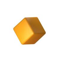 Abstract yellow 3D cube illustration, isolated on white background. Perfect for infographics, digital, and print materials. Modern, realistic, and scalable graphic for versatile design use. vector