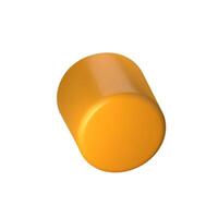 Abstract yellow 3D cylinder illustration, isolated on clean background. Perfect for infographics, digital, and print materials. Modern, realistic, and scalable graphic for versatile design use. vector