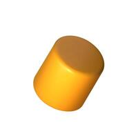 Abstract yellow 3D cylinder illustration, isolated on clean background. Perfect for infographics, digital, and print materials. Modern, realistic, and scalable graphic for versatile design use. vector