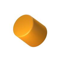 Abstract yellow 3D cylinder illustration, isolated on clean background. Perfect for infographics, digital, and print materials. Modern, realistic, and scalable graphic for versatile design use. vector