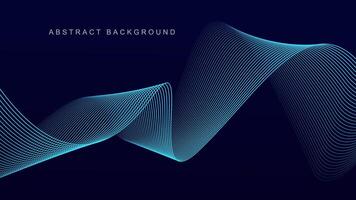 Abstract blue wave line pattern on dark blue background. Futuristic technology concept. Suit for banner, poster, cover, brochure, landing page, website vector
