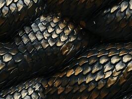 Close-up snake leather with a smooth, slightly uneven texture. photo