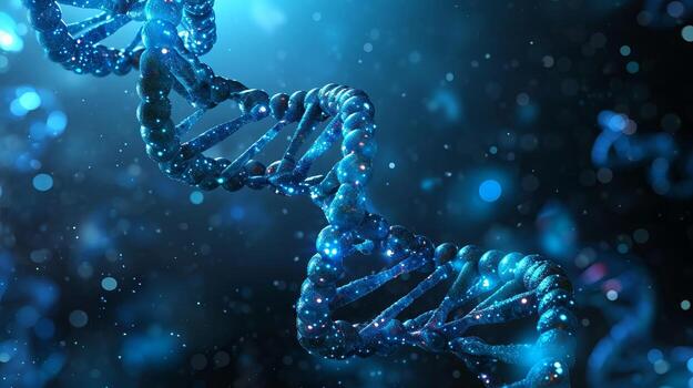 Abstract background with DNA molecules. photo