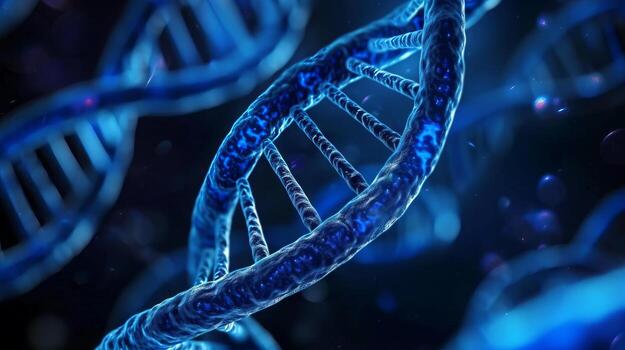 Abstract background with DNA molecules. photo