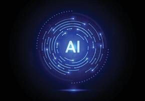 Artificial intelligence chipset on circuit board in futuristic concept technology artwork for web, banner, card, cover vector