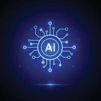 Artificial intelligence circuit line style. Machine learning design. Smart network digital technology vector