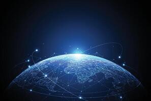 Global network connection. World map point and line composition concept of global business vector