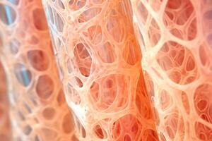 Bone tissue human skeleton under microscope cells structure medical science biology background texture magnification research structure health microbiology internal materials organs photo