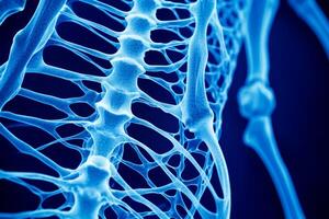 Bone tissue human skeleton under microscope cells structure medical science biology background texture magnification research structure health microbiology internal materials organs photo