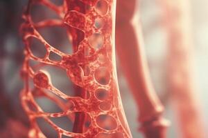 Bone tissue human skeleton under microscope cells structure medical science biology background texture magnification research structure health microbiology internal materials organs photo