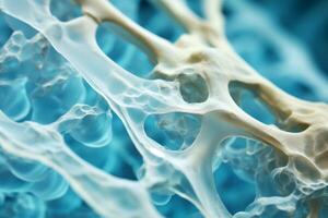 Bone tissue human skeleton under microscope cells structure medical science biology background texture magnification research structure health microbiology internal materials organs photo