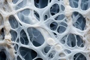 Bone tissue human skeleton under microscope cells structure medical science biology background texture magnification research structure health microbiology internal materials organs photo