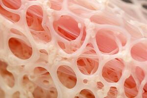 Bone tissue human skeleton under microscope cells structure medical science biology background texture magnification research structure health microbiology internal materials organs photo
