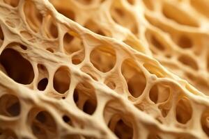 Bone tissue human skeleton under microscope cells structure medical science biology background texture magnification research structure health microbiology internal materials organs photo