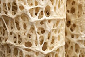 Bone tissue human skeleton under microscope cells structure medical science biology background texture magnification research structure health microbiology internal materials organs photo