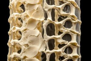 Bone tissue human skeleton under microscope cells structure medical science biology background texture magnification research structure health microbiology internal materials organs photo
