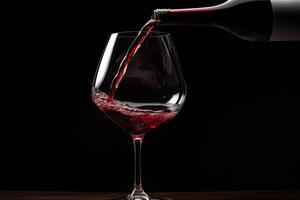 Pouring red wine to glass party restaurant bar gourmet celebration luxury taste splashing grape alcohol expensive drink bordeaux chateu cabernet bottle refreshment toned drops bubbles photo